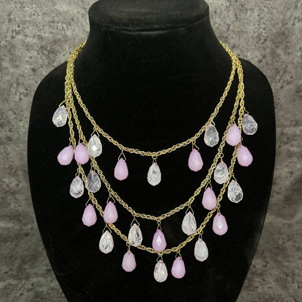 Lilac Triple Strand Necklace